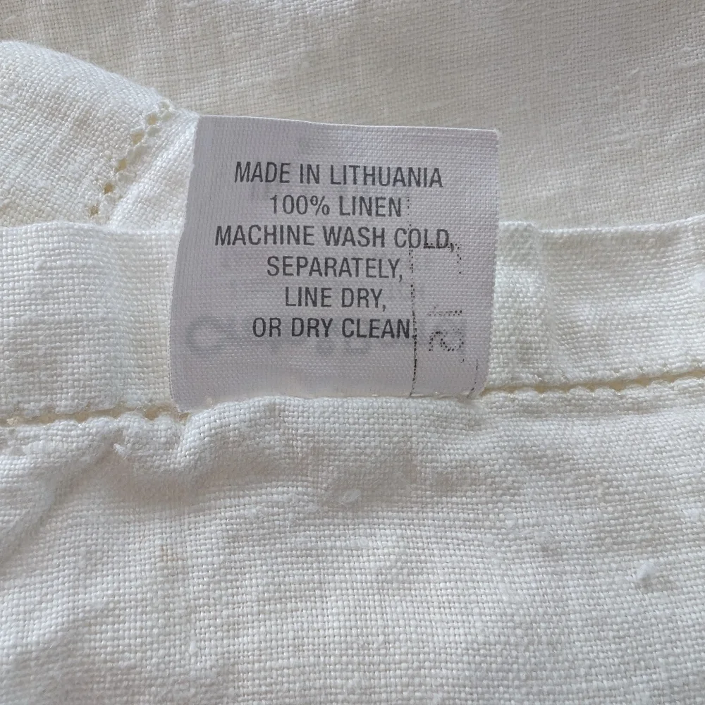 Crate & Barrel Linen Hemstitch Tablecloth